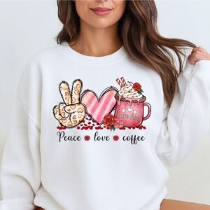 peace,lovecoffee" sweatshirt